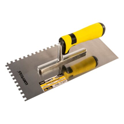 Gletiera crestata inox, suport aluminiu, maner cauciuc, 280x130 mm, 6x6x6 mm, LT06736