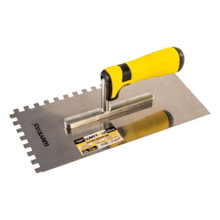 Gletiera crestata inox, suport aluminiu, maner cauciuc, 280x130 mm, 8x8x8 mm, LT06738