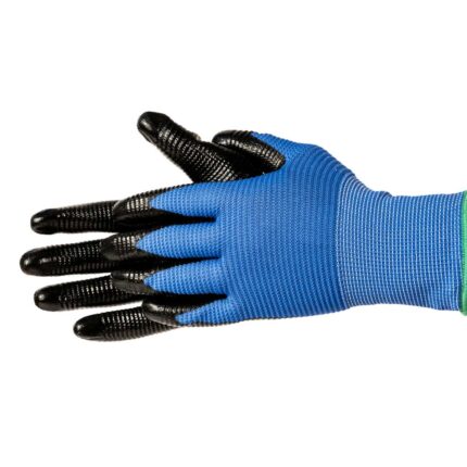 Mănuşă lucru, nitril negru - nylon albastru, 8" , LT74158