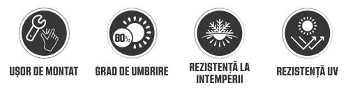 Plasa pentru umbrire - 80% grad de acoperire