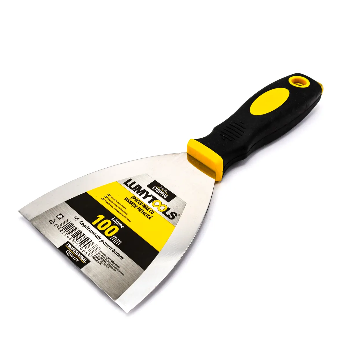 Șpaclu inox cu inserție metalică, 100 mm 1 Șpaclu inox cu inserție metalică 100 mm