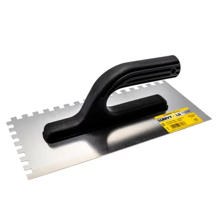 Gletieră crestată nichelată, mâner PVC, 270x130 mm, 8x8x8 mm, LT06708